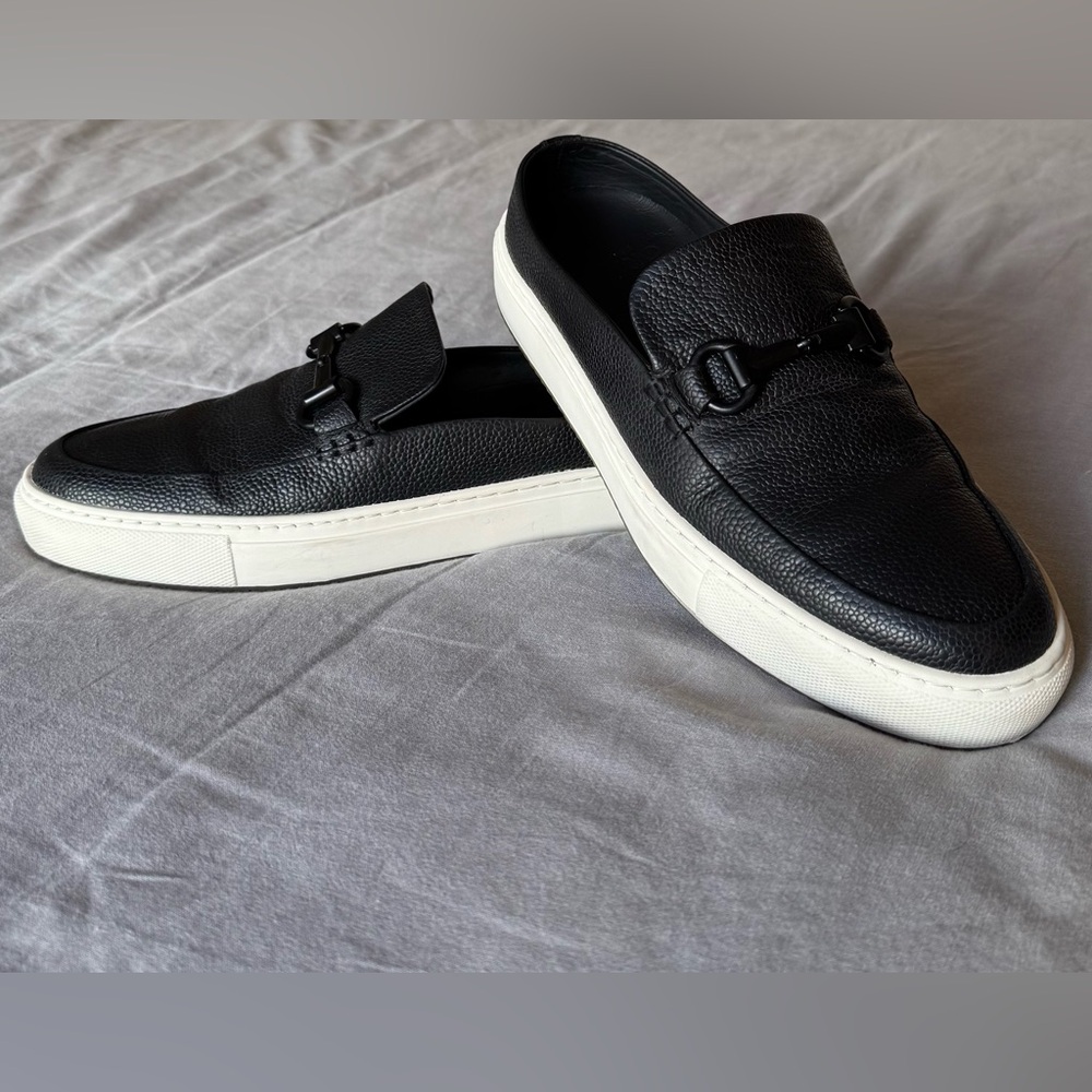 Greats Black Leather Slip-On Loafers